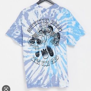 Topman Oversize Tie Dye Psychedelic Mushroom Mens Medium Large Tee Blue Purple